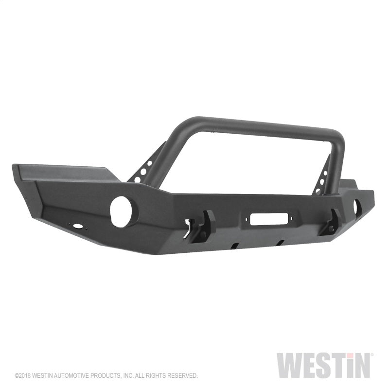 Westin 07-18 Jeep Wrangler JK WJ2 Full Width Front Bumper w/Bull Bar Textured Black