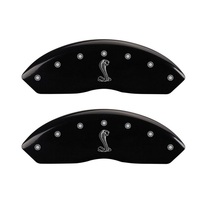 MGP 4 Caliper Covers Engraved Front & Rear Tiffany Snake Black finish silver ch