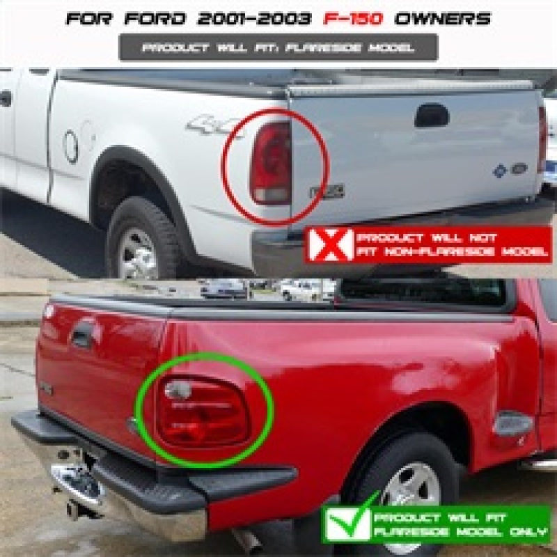 Spyder Ford F150 Flareside 01-03 (Not Fit Supercrew)Euro Style Tail Lights Black ALT-YD-FF15001FS-BK