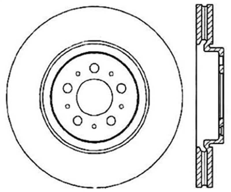 StopTech 04-07 Volvo S60 / 04 -07 Volvo S70 Cyro Sport Slotted Front Right Rotor