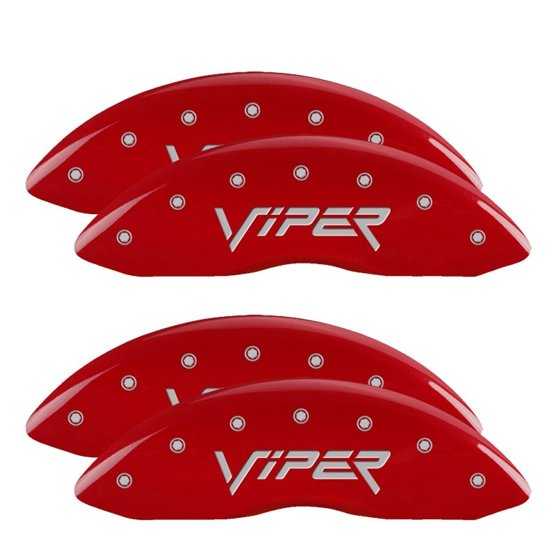 MGP 4 Caliper Covers Engraved Front & Rear Gen 2/Viper Red finish silver ch