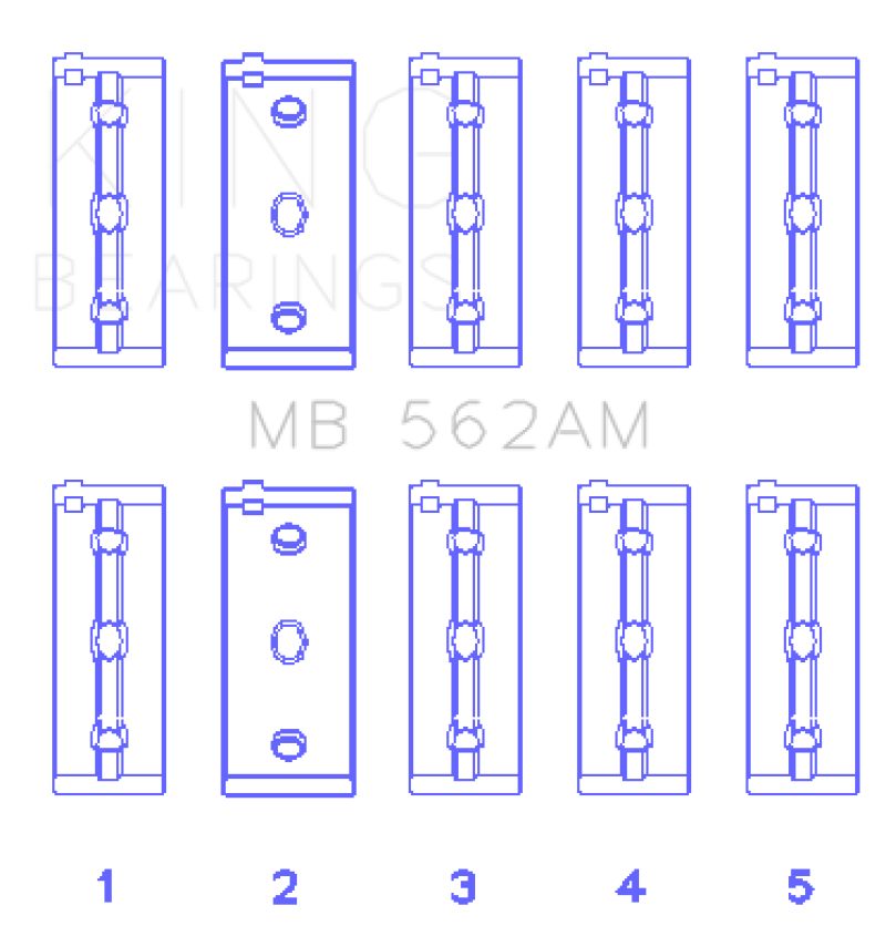 King Engine Bearings Fiat / Lancia / Seat 4cyl  (Size STD) Main Bearing Set