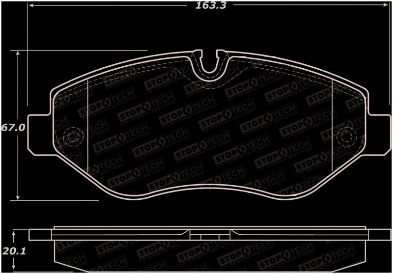 StopTech Sport Brake Pads w/Shims - Rear