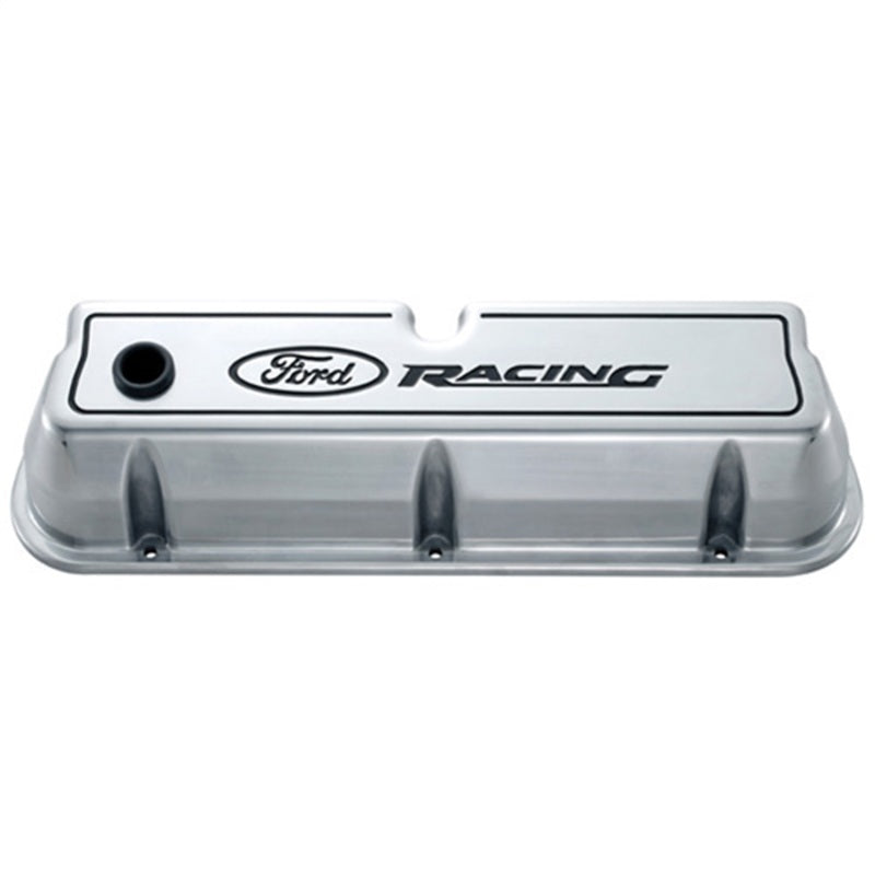 Ford Racing Logo Die-Cast Black Valve Covers Polished