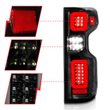 ANZO 19-21 Chevy Silverado Work Truck Full LED Taillights Blk Housing Clear Lens G2 (w/C light Bars)