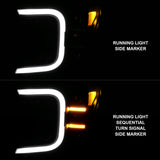 ANZO 18-20 Ford F-150 Full Led Projector Smoke Bar Style Headlights Black Amber