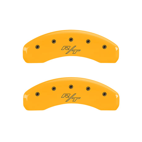 MGP 4 Caliper Covers Engraved Front & Rear Cursive/Challenger Black finish silver ch