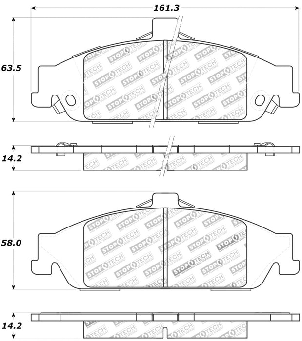 StopTech Sport Brake Pads w/Shims and Hardware - Rear