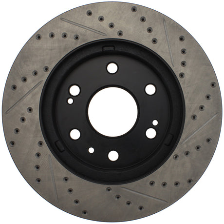 StopTech 05-10 GMC Sierra 1500 (w Rear Drum) / 07-09 GMC Yukon Front Right Slotted & Drilled Rotor