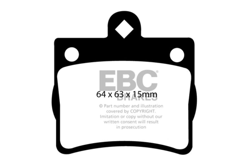 EBC 95-97 Mercedes-Benz C220 (W202) 2.2 (Single Pin Rear) Yellowstuff Rear Brake Pads