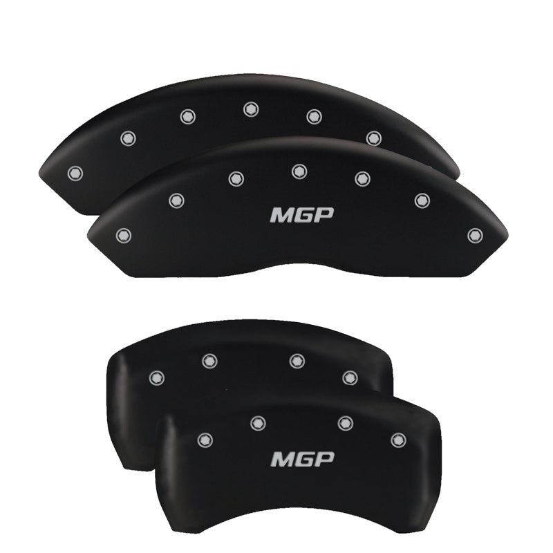 MGP 4 Caliper Covers Engraved Front & Rear Bowtie Red finish silver ch