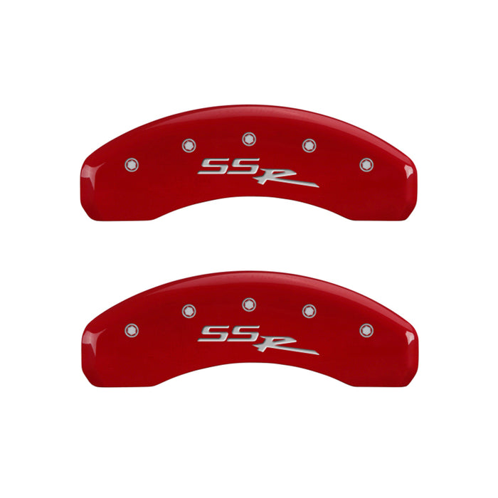 MGP 4 Caliper Covers Engraved Front & Rear SSR Red finish silver ch