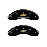 MGP 4 Caliper Covers Engraved F & R Chevy Racing Black Finish Silver Char 2019 Chevrolet Malibu