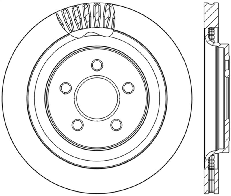 StopTech Cross Drilled Sport Brake Rotor - 2015 Ford Mustang - Rear Right