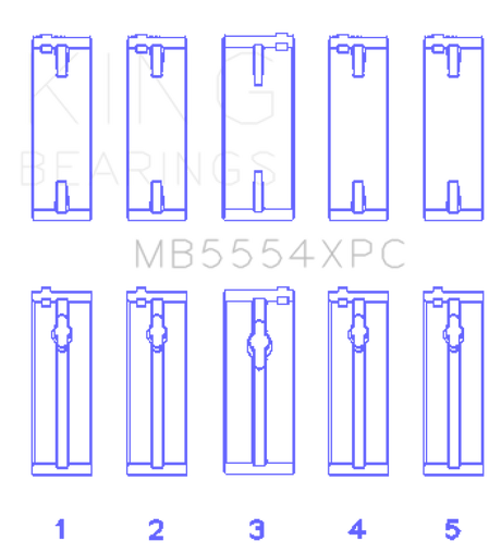 King Engine Bearings Toyota 3SGTE 16V 2.0L pMaxKote Performance Main Bearing Set - Size STD