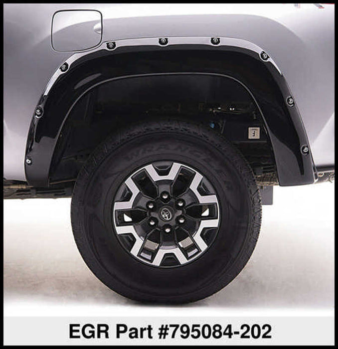 EGR 16+ Toyota Tacoma w/Mudflap Bolt-On Look Color Match Fender Flares - Set - Black