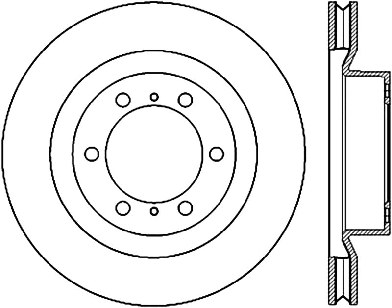 StopTech 10-17 Lexus GX Slotted & Drilled Cryo Front Right Rotor