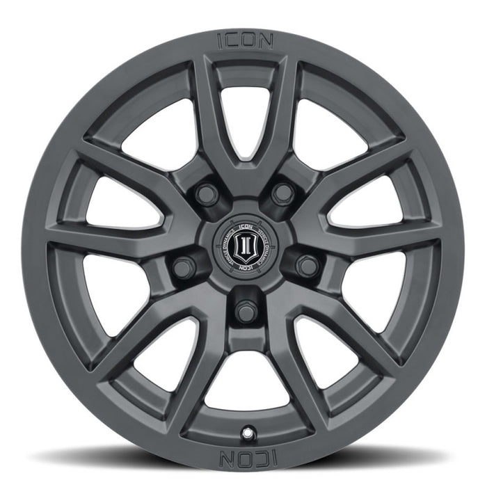 ICON Vector 5 17x8.5 5x5 -6mm Offset 4.5in BS 71.5mm Bore Satin Black Wheel