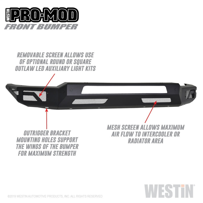 Westin  2019 Dodge Ram 1500 ( Excludes 1500 Classic & Rebel Models )  Pro-Mod Front Bumper