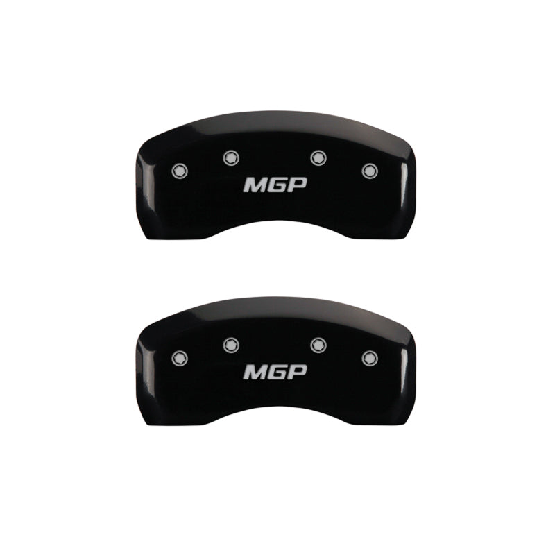 MGP 4 Caliper Covers Engraved Front & Rear MGP Black Finish Silver Characters 2011 Kia Optima