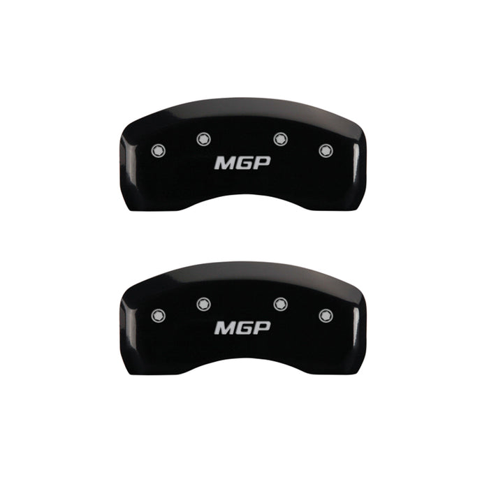 MGP 4 Caliper Covers Engraved Front & Rear MGP Black Finish Silver Char 2017 Ford Fusion