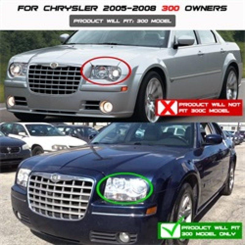 Spyder Chrysler 300 05-08 Projector Headlights LED Halo LED Blk (Not Included) PRO-YD-C305-HL-BK