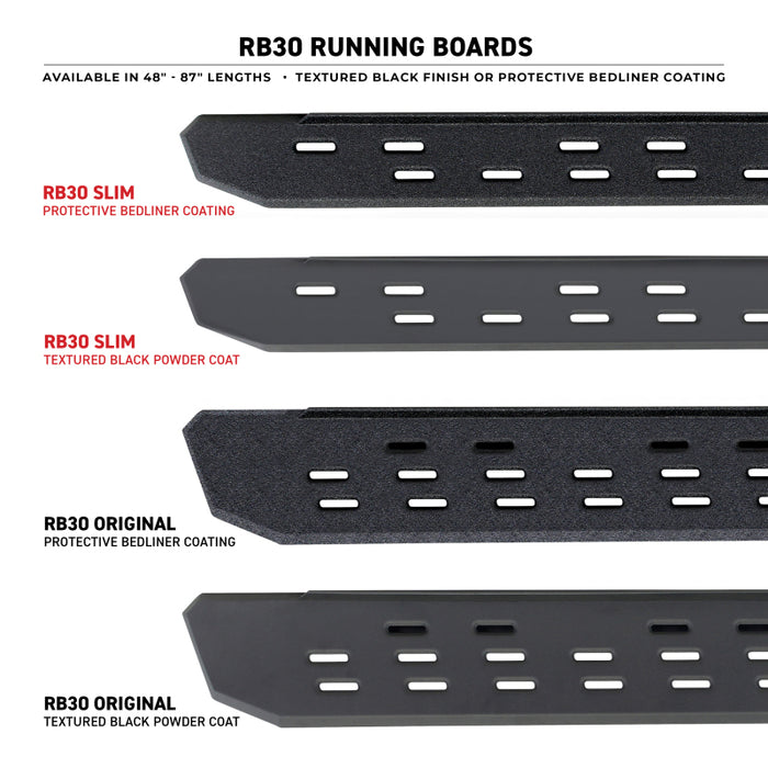 Go Rhino RB30 Slim Line Running Boards 80in. - Tex. Blk (Boards ONLY/Req. Mounting Brackets)