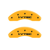 MGP 4 Caliper Covers Engraved Front & Rear I-Vtec Yellow Finish Black Char 2005 Honda Accord