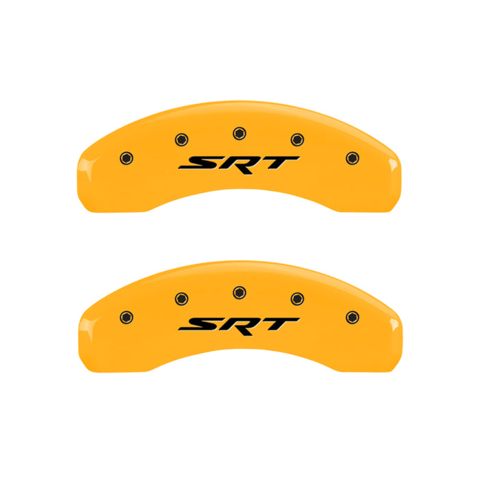 MGP 4 Caliper Covers Engraved Front & Rear Srt Yellow Finish Black Char 2006 Jeep Commander