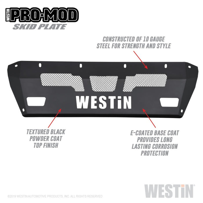 Westin 15-19 Chevrolet Silverado 2500/3500 Pro-Mod Skid Plate - Textured Black