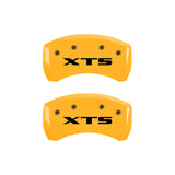 MGP 4 Caliper Covers Engraved Front Cadillac Engraved Rear XTS Yellow finish black ch