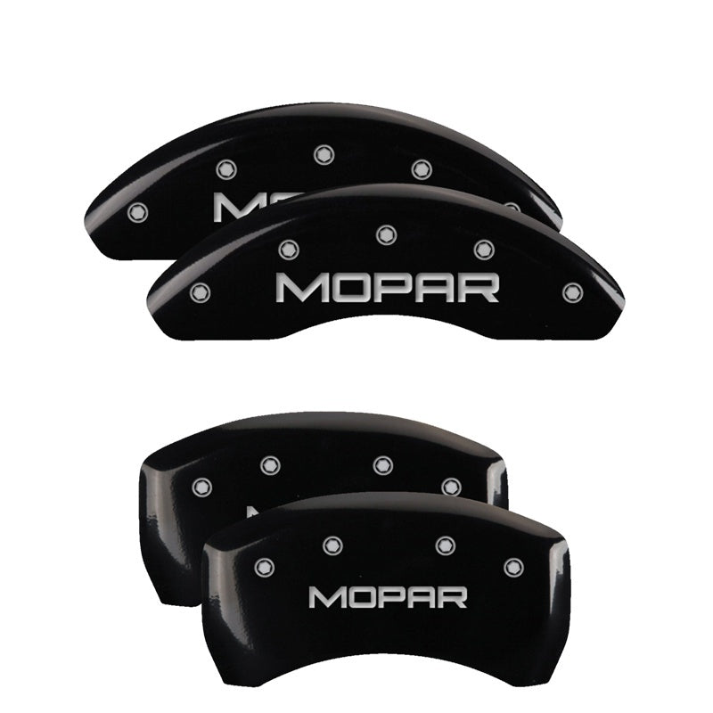 MGP 4 Caliper Covers Engraved Front & Rear Prowler Black finish silver ch