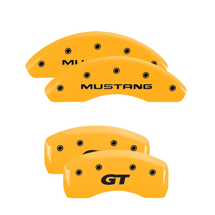 MGP Front set 2 Caliper Covers Engraved Front Oval logo/Ford Yellow finish black ch