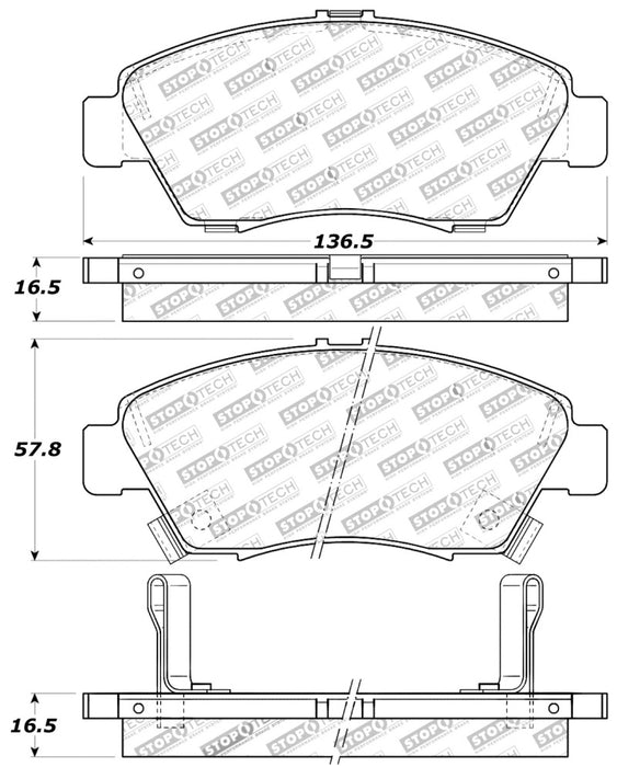 StopTech Performance 06-11 Honda Civic Sedan Hybrid Front Brake Pads