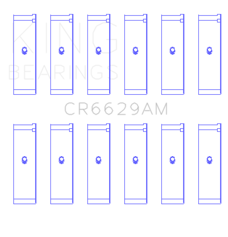 King Engine Bearings Mitsubishi 181CI 3.0L 6G72 V6 / 152CI 2.5L 6G73 V6 (Size +0.50) Rod Bearing Set