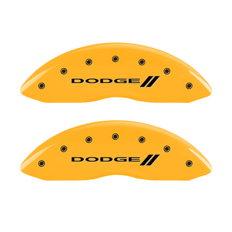 MGP 4 Caliper Covers Engraved F & R w/ Stripes/Dodge Yellow Finish Black Char 2008 Dodge Durango