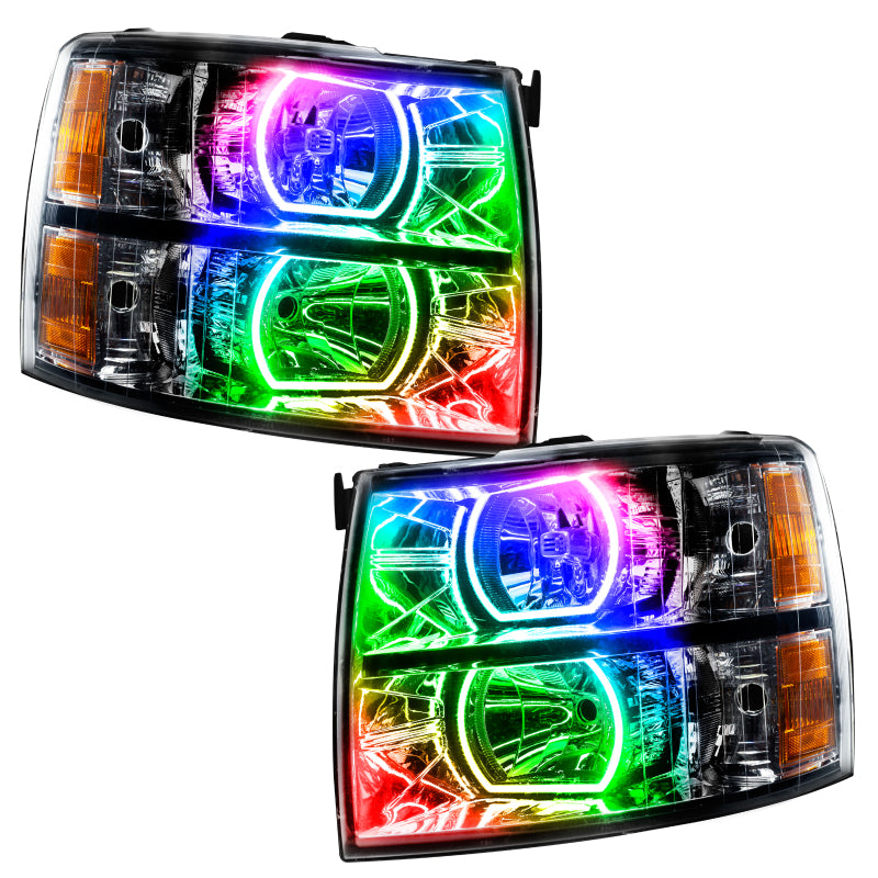Oracle 07-13 Chevy Silverado SMD HL - Blk - Square Style - ColorSHIFT w/ 2.0 Cntrl