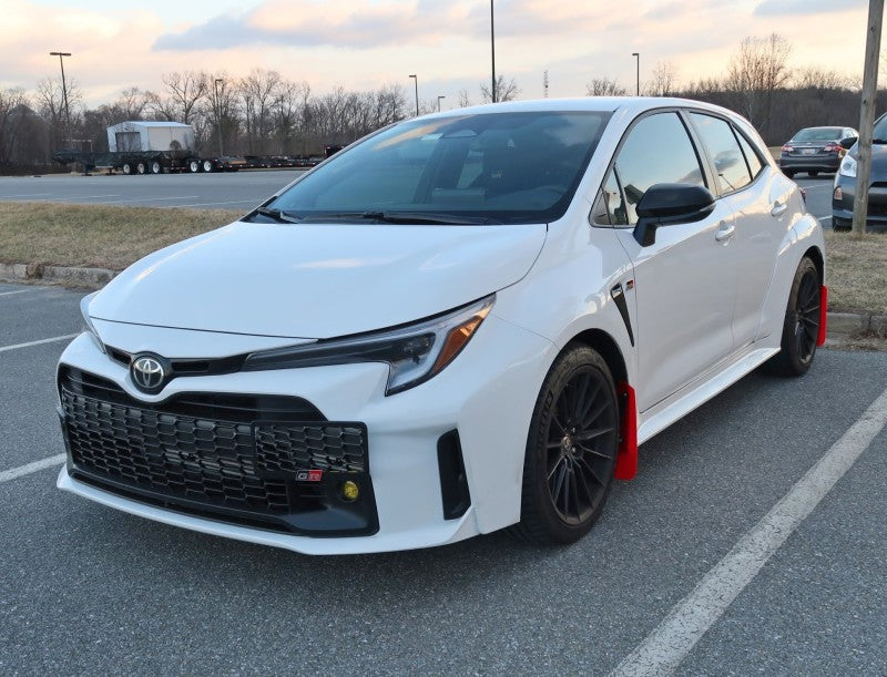 Rally Armor 23-25 Toyota GR Corolla Red UR Mud Flap w/White Logo