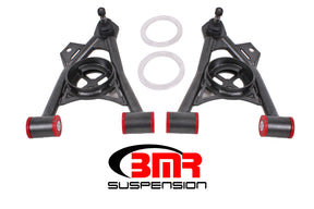 BMR 94-04 Mustang Lower Non-Adj. A-Arms (Poly) w/ Tall Ball Joint / Spring Pocket - Black Hammertone BMR Suspension