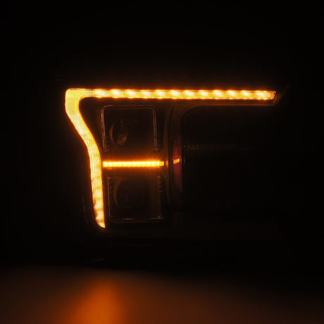 AlphaRex 18-20 Ford F-150 (Req. Conv F150 w/Stock LED) LUXX LED Proj HL Blk Actv Lgt Seq Sig SB DRL