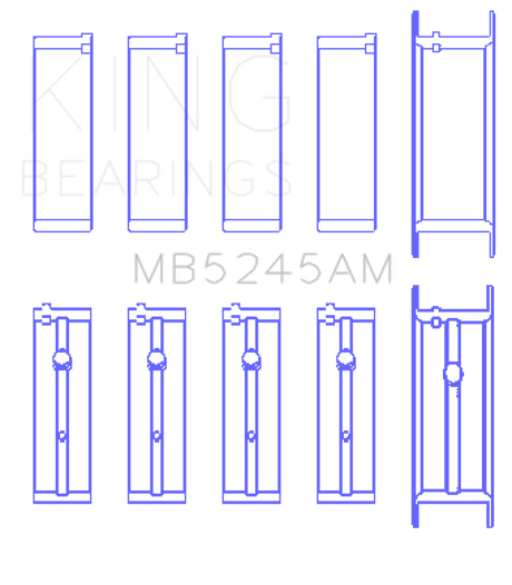 King 91-04 Nissan 146CI/2.4L KA24DE L4 / 89-97 146CI/2.4L KA24E L4  (Size +0.5) Main Bearing Set
