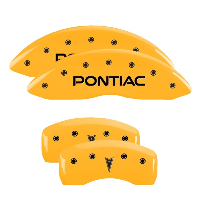 MGP 4 Caliper Covers Engraved Front Pontiac Rear G6 Yellow Finish Black Char 2007 Pontiac G5