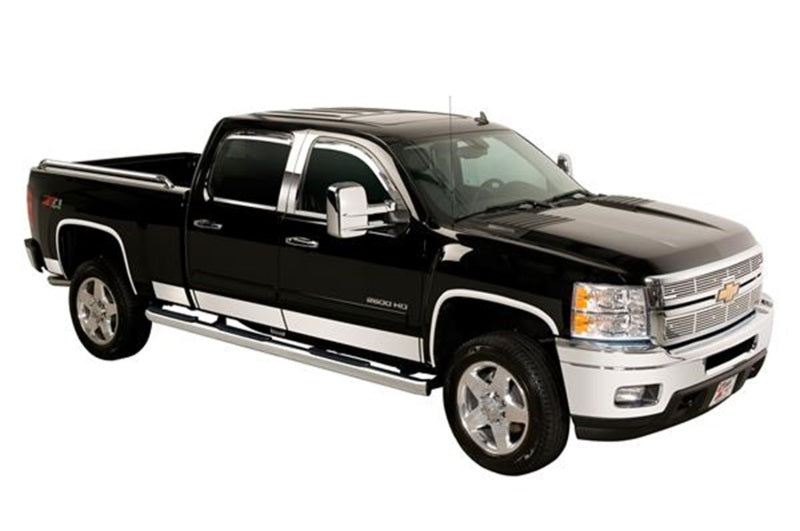 Putco 07-13 GMC Sierra Crew Cab 5.5 Box - 6in Wide - 12pcs Stainless Steel Rocker Panels