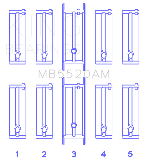 King Engine Bearings Opel C20XE / X18XE / X22XE Main Bearing Set