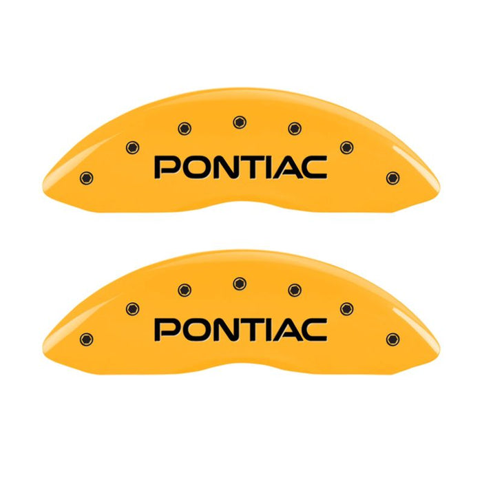 MGP 4 Caliper Covers Engraved Front Pontiac Rear Arrow Yellow Finish Blk Char 05 Pontiac Bonneville