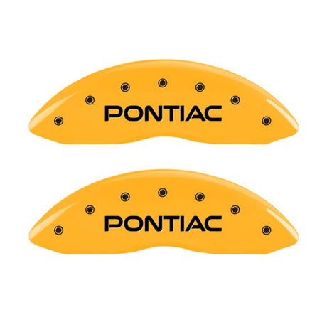 MGP 4 Caliper Covers Engraved Front & Rear Pontiac Yellow Finish Black Char 2005 Pontiac GTO