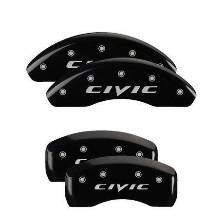 MGP 4 Caliper Covers Engraved Front & Rear MGP Yellow Finish Black Char 2007 Honda Civic