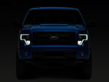 Raxiom 09-14 Ford F-150 Axial G4 Light Bar Switchback Projector Headlights- Blk Housing (Clear Lens)