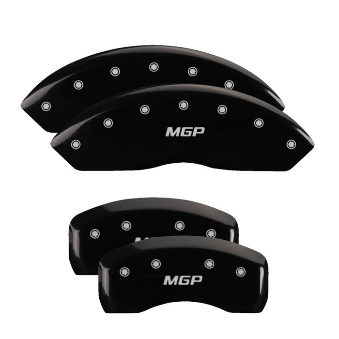 MGP 4 Caliper Covers Engraved Front Lincoln Engraved Rear Star logo Black finish silver ch