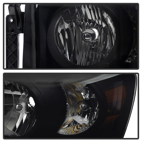 xTune Dodge Ram 1500 06-08 Amber Crystal Headlights Black Smoked HD-JH-DR06-AM-BSM